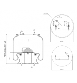 membrana sospensione anteriore completa 245x260x330 scania 1440302 470921 488266