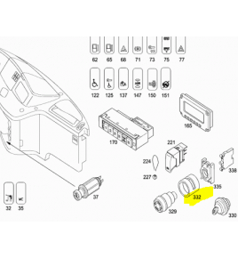 supporto giallo per fungo di emergenza mercedes a0009881653