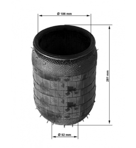 membrana sospensione pneumatica/toopless  200x282mm iveco 4680913 42560108 4650232 8010000635