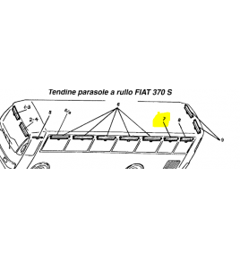 TENDINA PARASOLE MM. 898 fiancata sx iveco 4823860