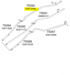 tubo di scarico posteriore iveco 93814586