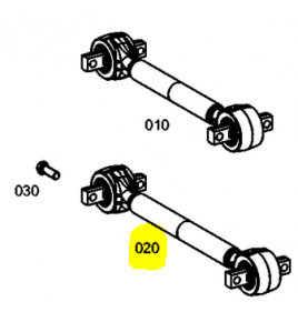 tirante/barra di reazione longitudinale Length: 576,0 Pipe Ø: 46 Bore Ø: 19 Hole Pitch 1/2: 130/130 iveco 8010002827mo 42544219