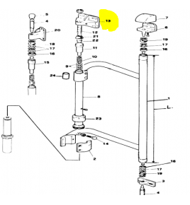 supporto alluminio superiore asta di comando porta rotraslante iveco 8468142