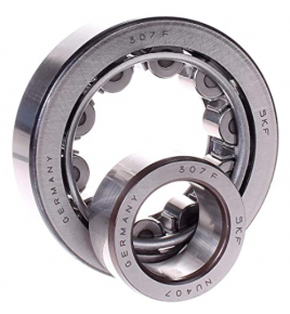 cuscinetto a una corona cilindrico radiale in acciaio 35x100x25 skf nu407