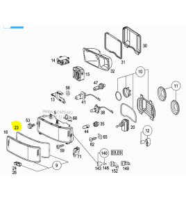 guarnizione di gomma, sigillo del faro mercedes a0018265180