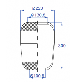 membrana aria/toopless cf gomma 1sc 240 30 iveco 5000805998 bmb 0252933