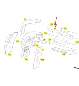 copertura posteriore superiore braccio specchio retrovisore dx tourino mercedes A62981116218