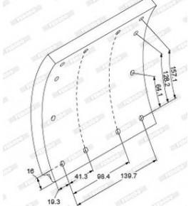 kit segmenti /ganasce freno a tamburo iveco 1901906 2980299 1902185