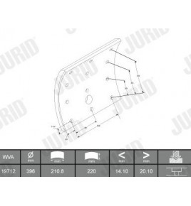 kit ceppi/ganasce freno a tamburo dm 410 sp 16,1 L 220 iveco 2991732