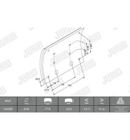 kit segmenti/ganasce freno a tamburo dm 410 sp 17 L 223 jurid 19496 breda s5005108