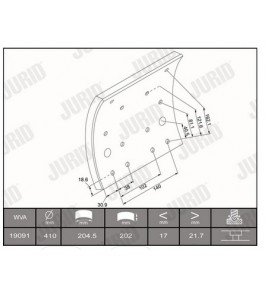 serie ganasce/guarnizioni d'attrito freno a tamburo dm 410 jurid 1909103270 iveco 2991760