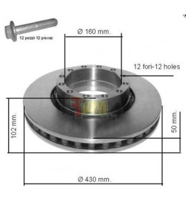 disco freno anteriore 430x102mm sp 50 iveco 2991979 7180111 1907631,1908614, 1908729, 960034