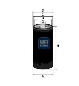 filtro olio 1 1/8-16 UNF,con una valvola blocco arretramento ufi 2327600 renault 4000151830