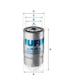 filtro carburante M16X1,5 62,5x70x171 ufi 24h2o03 fiat 71731829 77362339 71771748