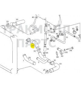 tubo in gomma radiatore 60/65x335 mercedes a3565010082